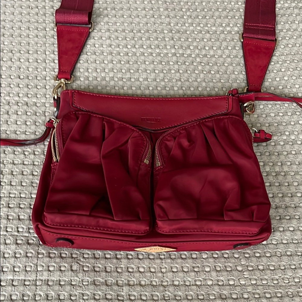 MZ Wallace Red Crossbody Bag with Adjustable Strap